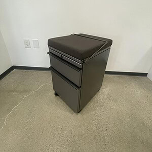 Gunmetal Knoll mobile BBF pedestal for office storage and organization.