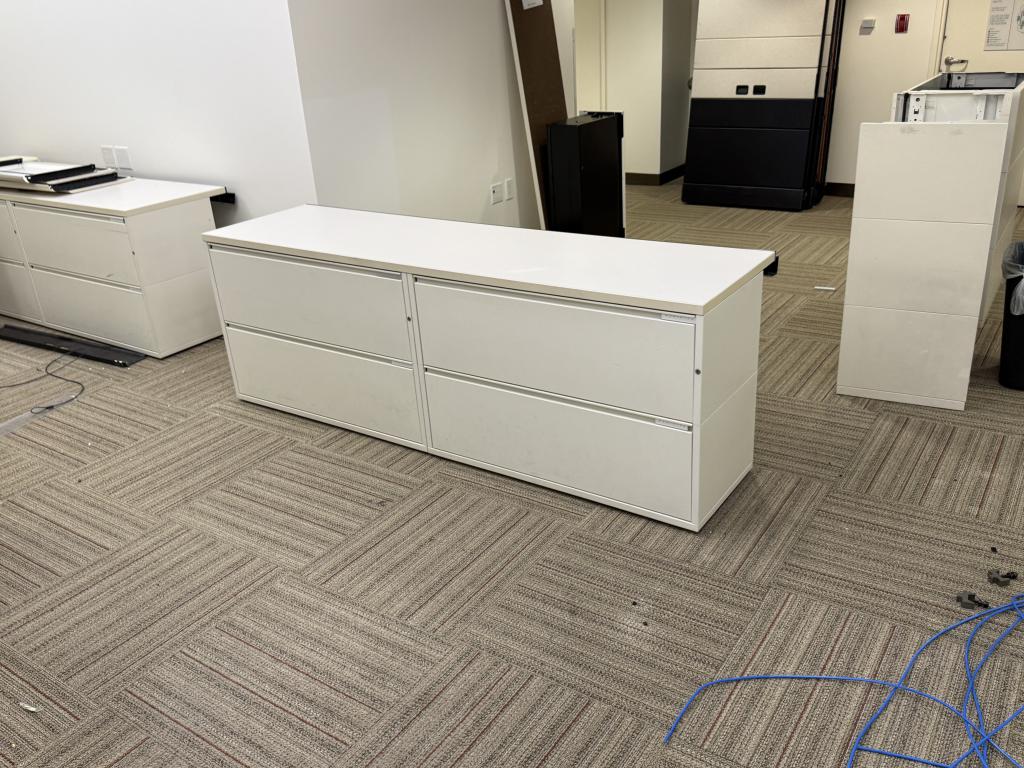 Meridian 5-7ft white credenza with top