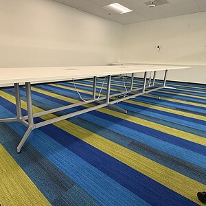 Quality Haworth like new 18x4.5ft powered table for modern office spaces.