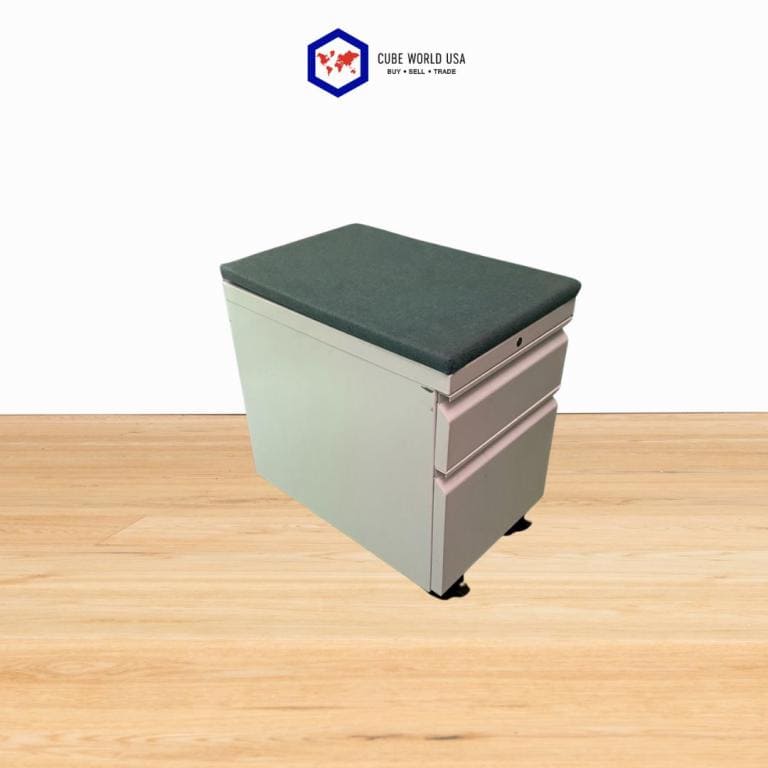 Mobile storage ped with cushion for Friant site, ideal for secure equipment storage.