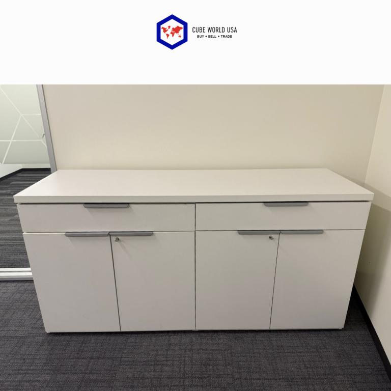 All white Steelcase 6x2x3 credenza
