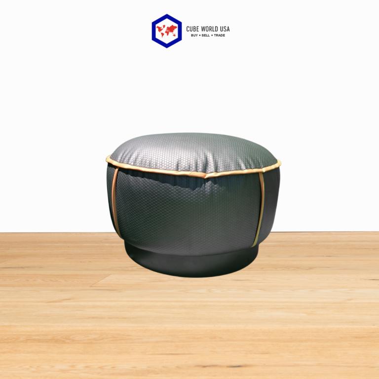 OFS Round Solid Ottoman with Metal Base