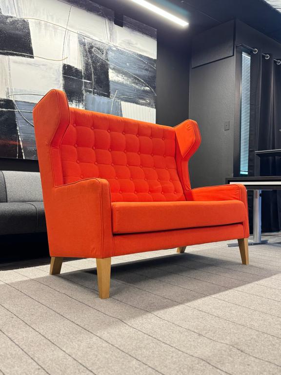Allermuir Orange wingback sofa Wood Legs