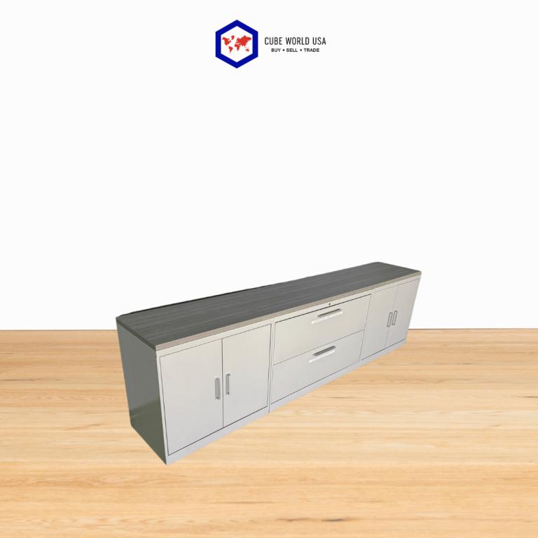 OFS Silver Combo Credenza with Driftwood Top