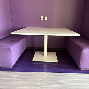 White 4x4 Steelcase Breakroom Table for Office or Lounge.