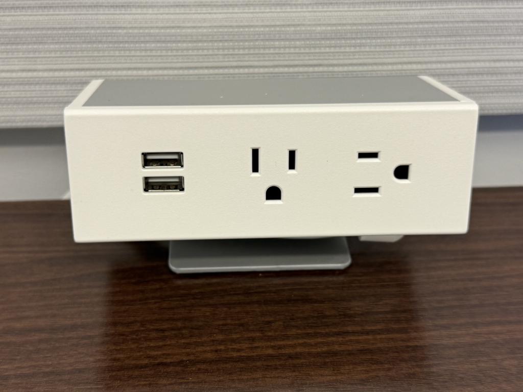 Allsteel White Up-mounted Dual USB & Power