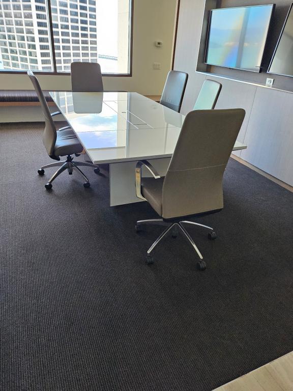 Allsteel White Glass 8x4ft Powered Table