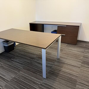Executive desk and credenza for modern office spaces.