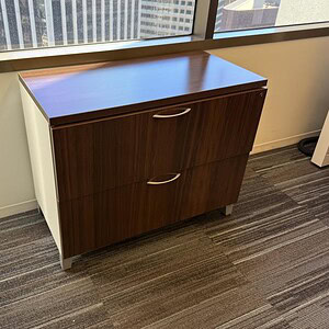 Double Two Tone Lateral File Cabinet for Office Storage.