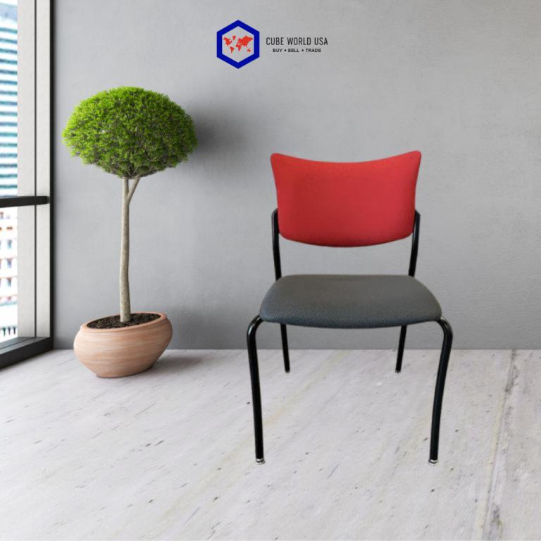 Versteel black base grey seat with red back