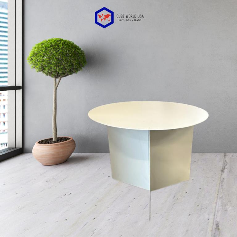 We Work White Hay table 14inT x 18inW