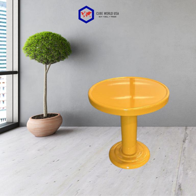 We Work Yellow Metal End Table 17.5inTx16inW