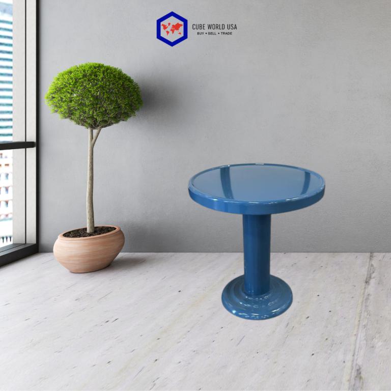 We Work Blue Metal End Table 17.5inTx16inW