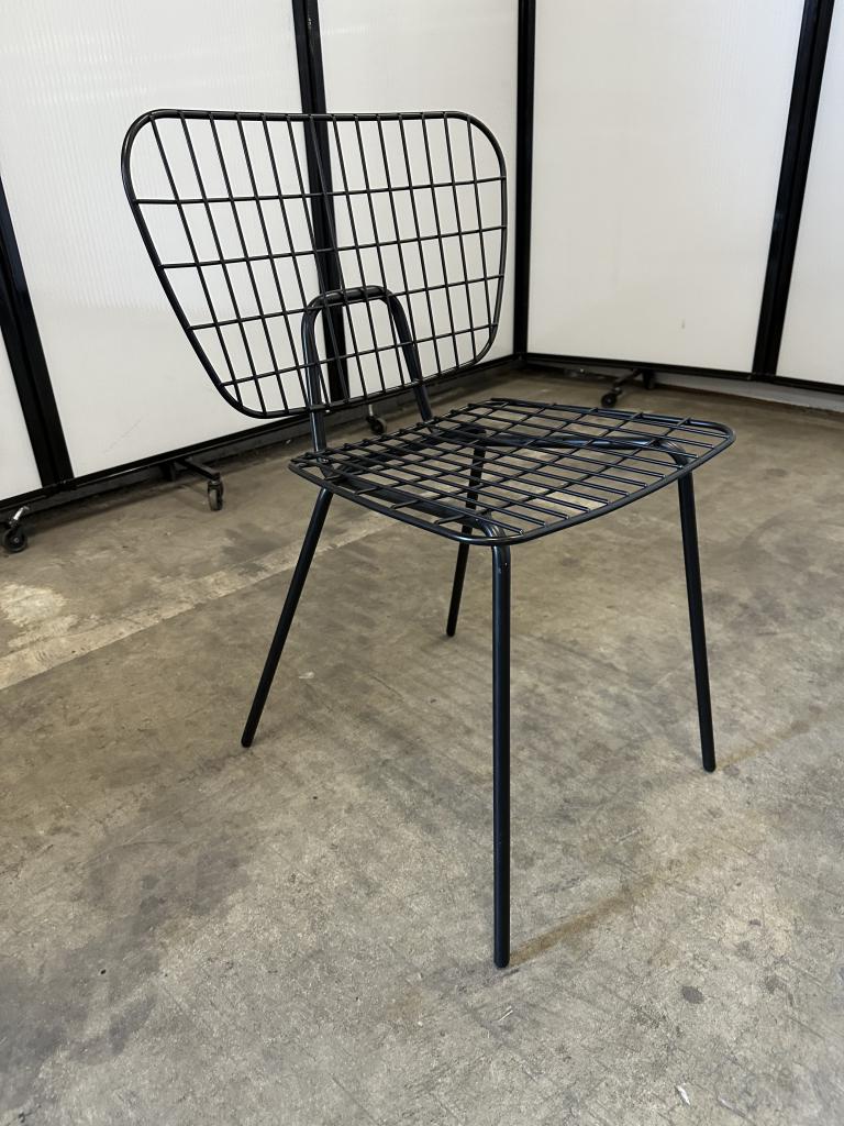 We Work Black Metal Wire Chair Mid Size