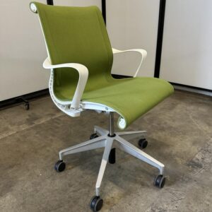 Herman Miller Setu Green Wool White Base