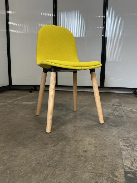 Yellow Eames Inspired White Oak Accent Chair