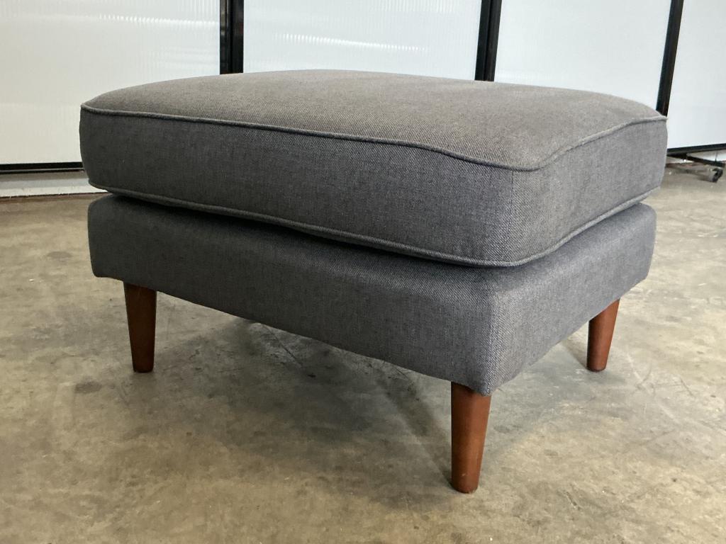 Living Spaces Grey Ottoman Wood Legs