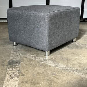 Light Grey Ottoman, 18.5inT x 28inW, modern furniture piece.