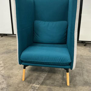 High Back Lounge Chair in Teal & Grey for Modern Seating.