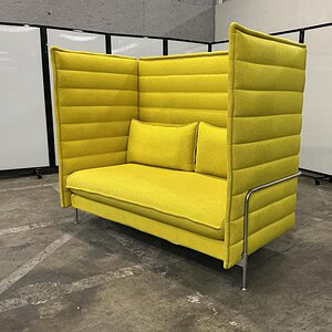 Modern yellow Alcove Lemon Plus sofa with steel frame, stylish and comfortable seating.