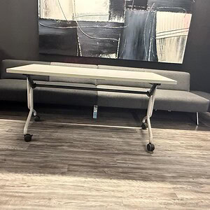 White nesting table for modern office or home use.