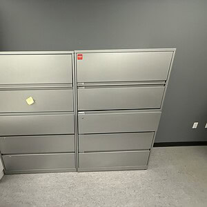 Steelcase 5 Drawer lateral file cabinet for office storage.
