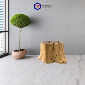 Tree stump occasional table for modern office or home decor.