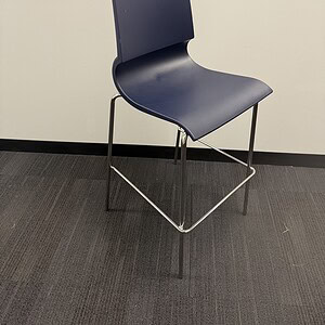 Ricciola Blue Bar Stool with Steel Base for modern commercial and residential spaces. Durable, styli.