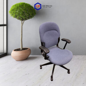 Herman Miller Equa blue ergonomic office chair with wheels, ideal for modern workspace comfort and s.