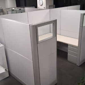 Ethospace White Fabric, U Shape, Sandstone Trim 70” tall ANY SIZE