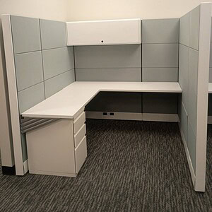 Herman Miller Ethospace 6x6x70 tall cubicle in light tones for modern office spaces.