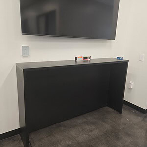 Black Parsons table 72”x15”x42” for versatile home or office use.