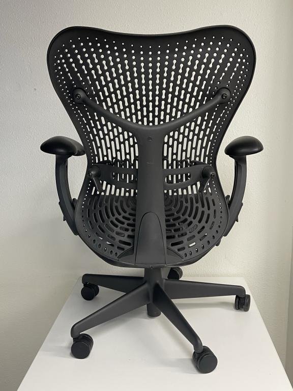 Herman Miller Mirra black seat graphite frame
