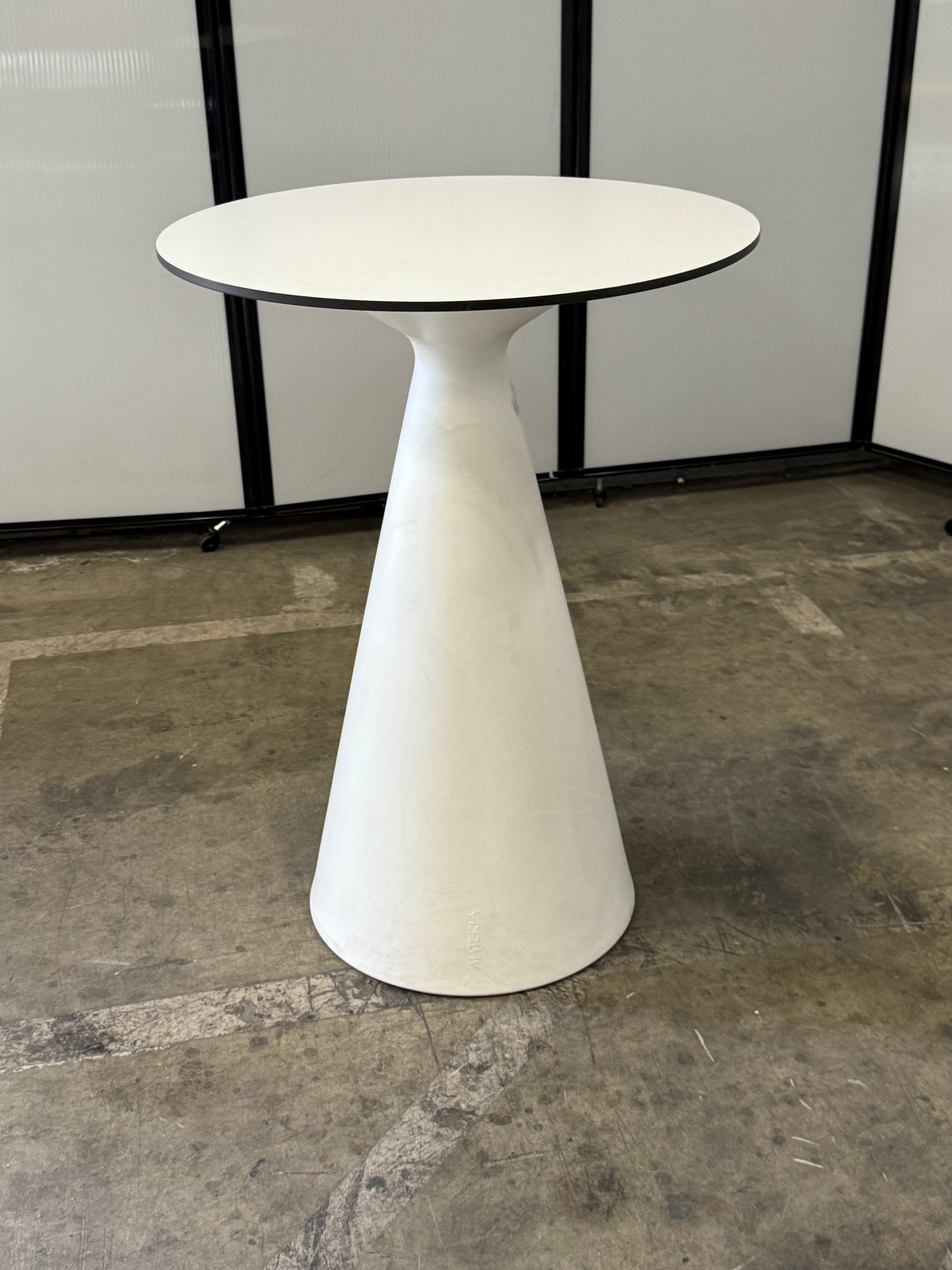 Andreu World white bar height table 32"Wx43"T