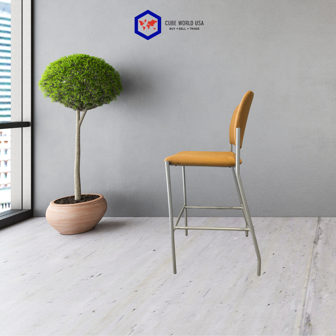 National tag barstools square shaped with burlap fabric