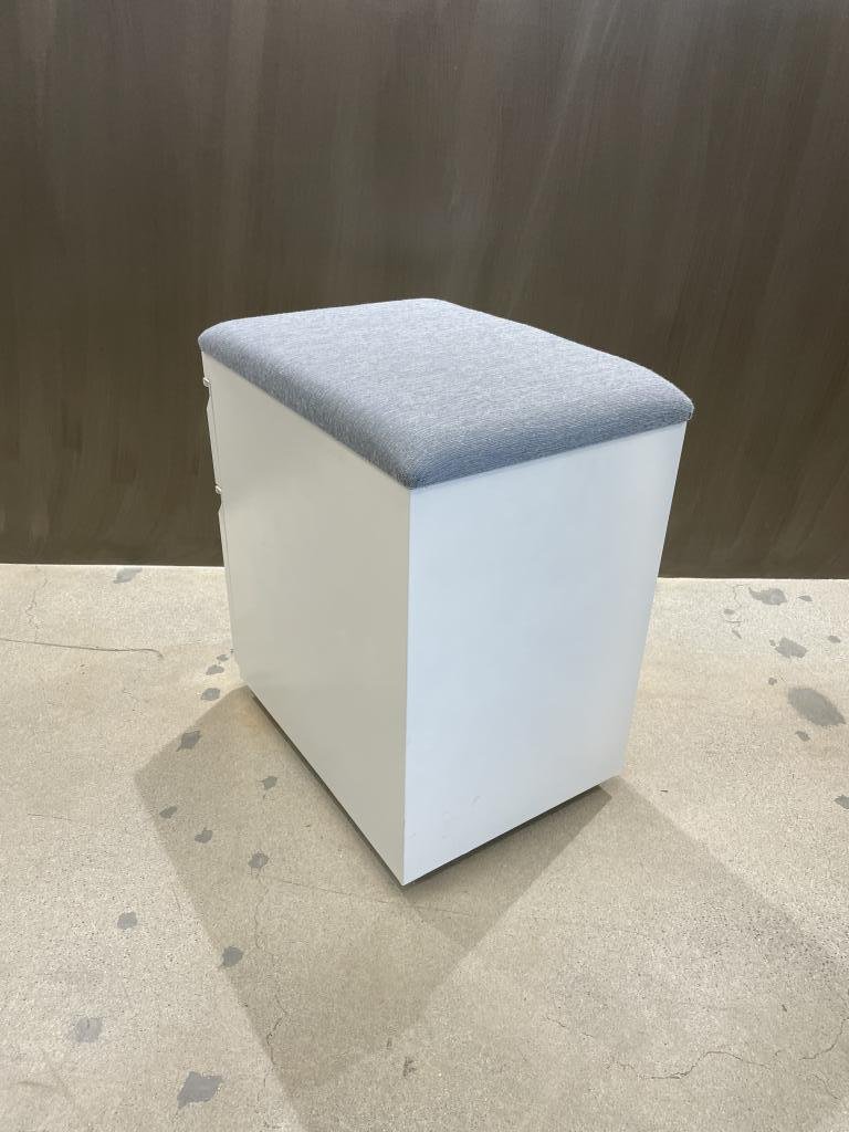 Herman Miller Grey Cushion White Mobile Ped