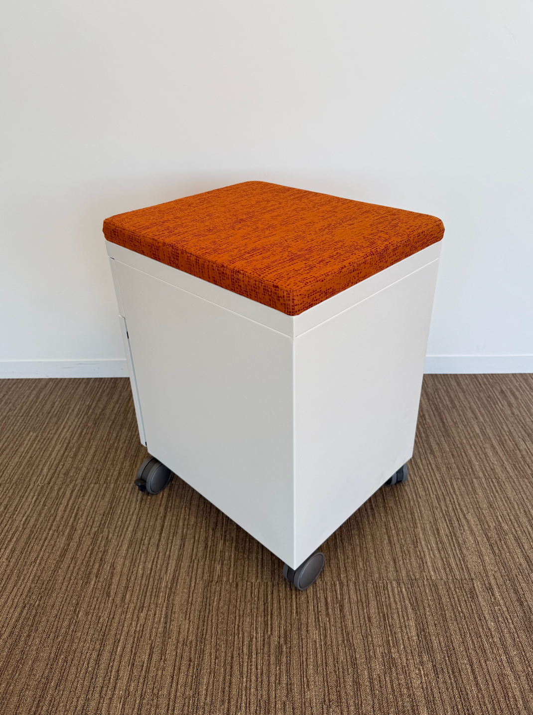White BF Peds with Orange Cushion