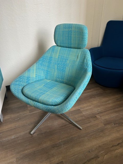 Allermuir Open teal sofa lounge chair