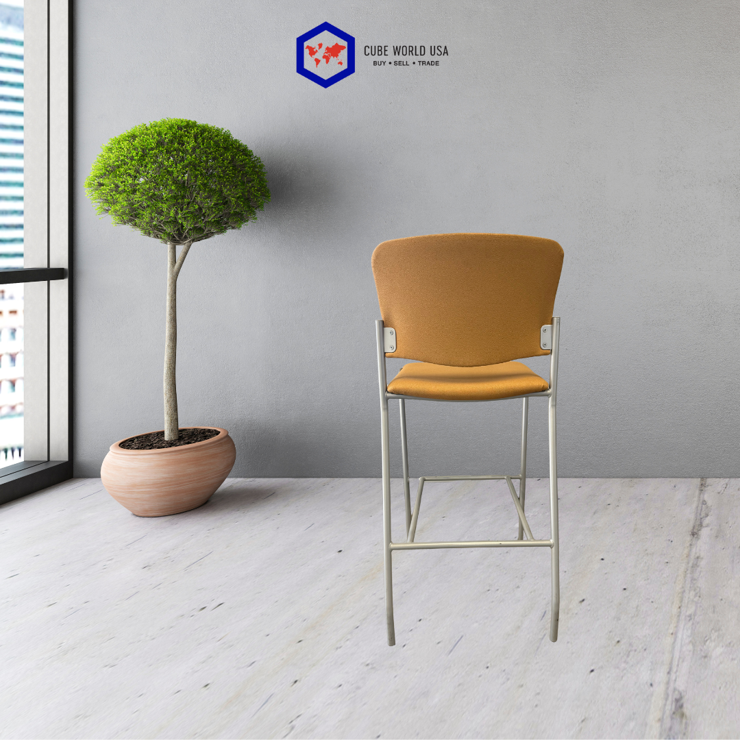 National tag barstools square shaped with burlap fabric