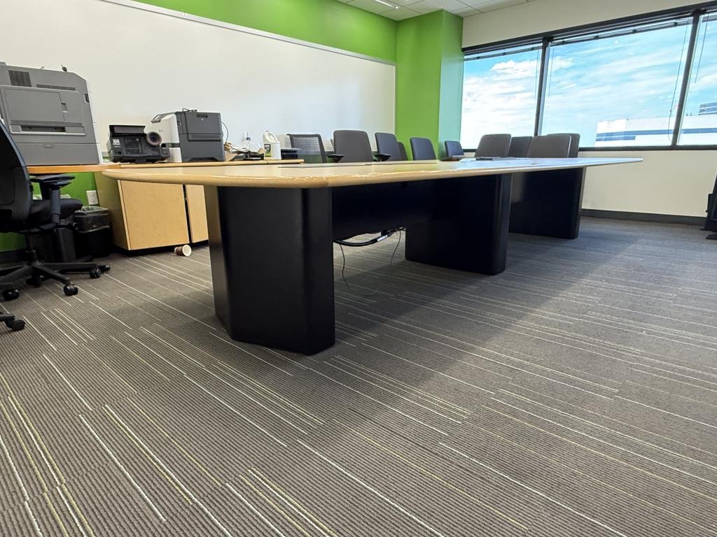 Steelcase 14x5ft Boat White Oak Powered Table