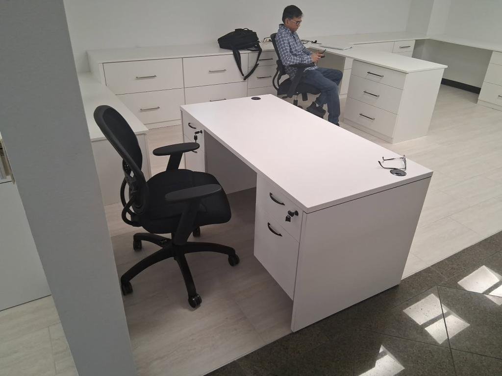 OFS 60x30 double white desk double ped