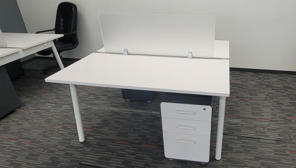 White Poppin Benching Stations 57"x27"
