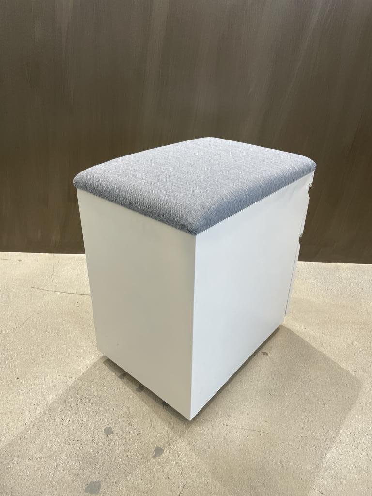 Herman Miller Grey Cushion White Mobile Ped