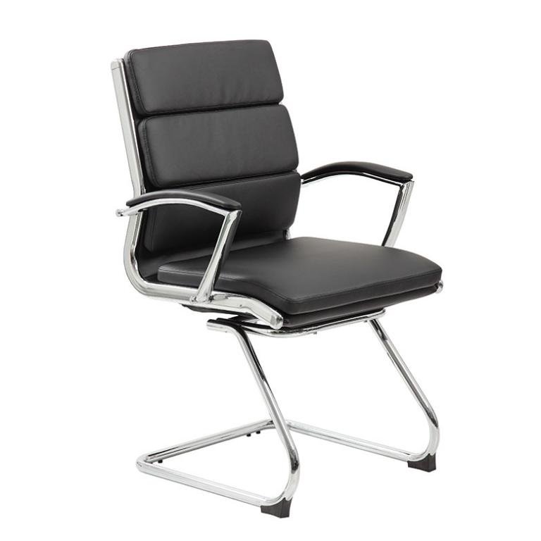 Boss Ribbed Black CaressoftPlus Guest Chair