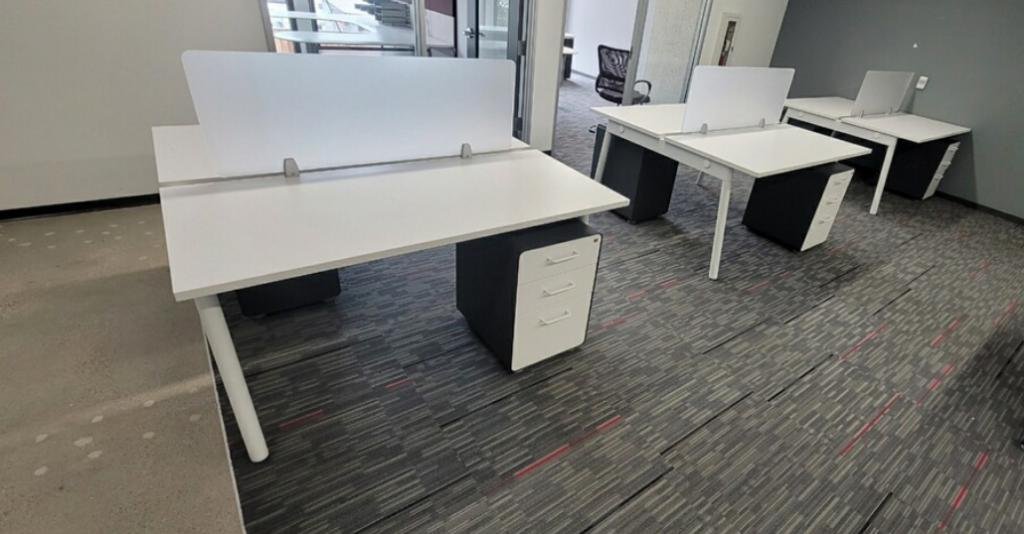 White Poppin Benching Stations 57"x27"