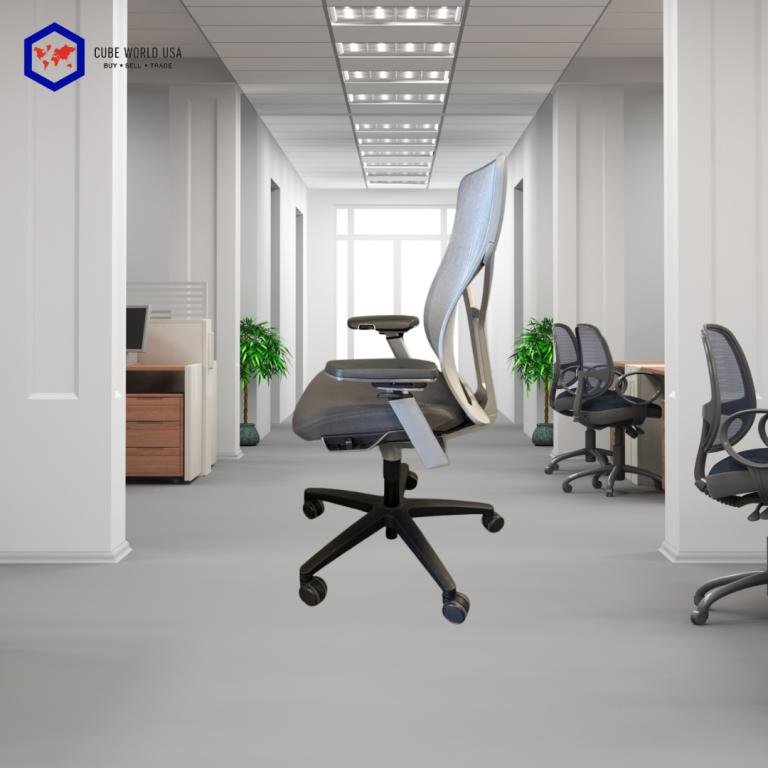 Allsteel Acuity Grey Seat Silver Back Loaded