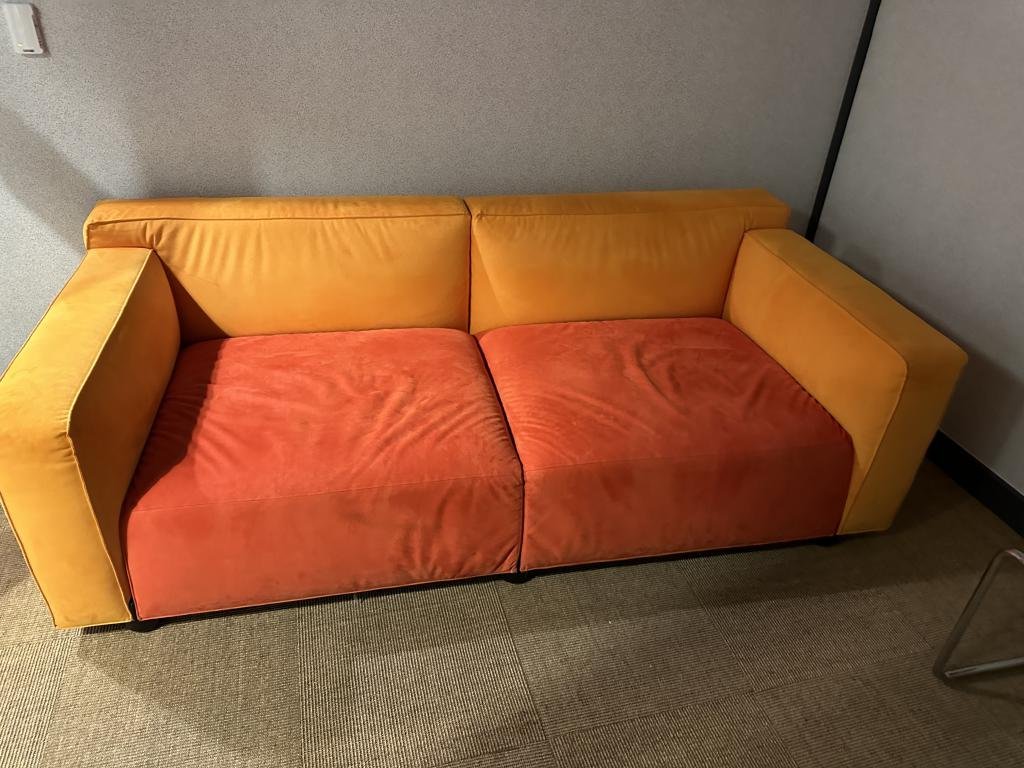 We Work Suede Commercial Orange and Red Sofa