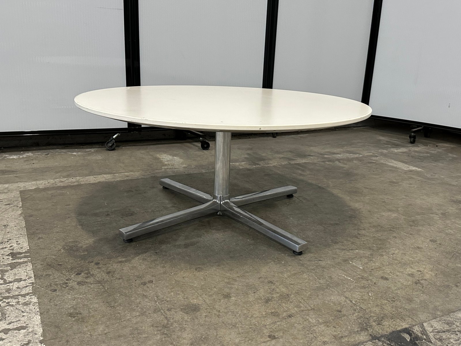 Herman Miller Everywhere table 30"Wx16"T white top chrome base