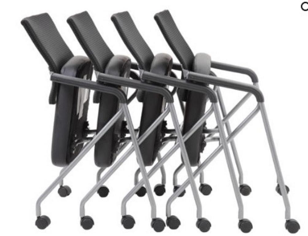 Boss Mesh Nesting Chair Black & Pewter