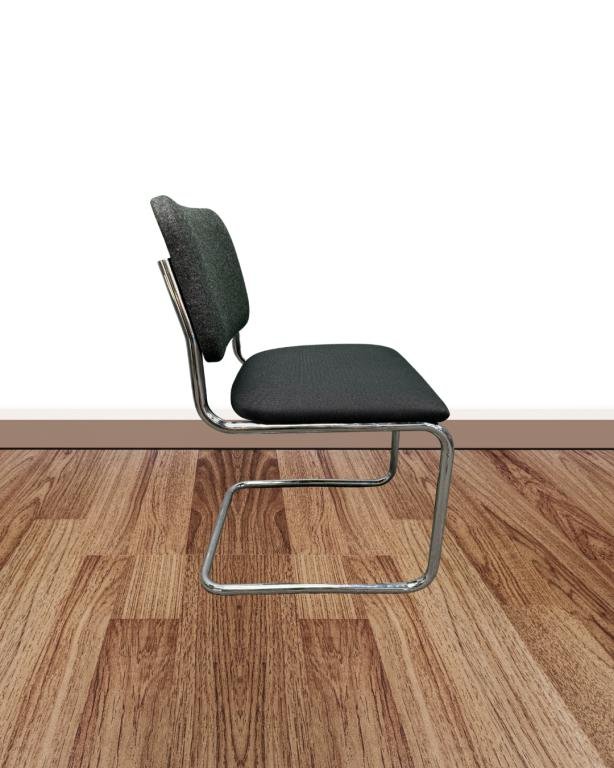 Knoll sled base guest chairs black fabric